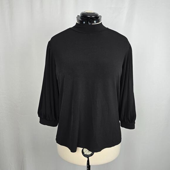 Eloquii Mock Neck Sweater Women's 14/16 Black Third Quarter Sleeve - Picture 1 of 15
